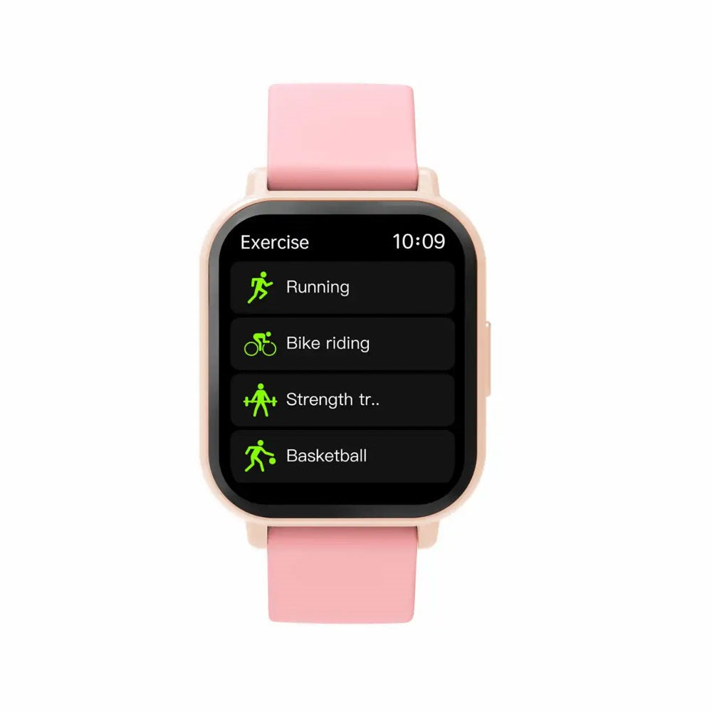 Denver SWC-176RO Smartwatch m. Søvn- og Fitnesstracker - Silikone Rem - Lyserød
