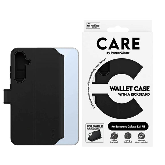 CARE by PanzerGlass Samsung Galaxy S24 FE Feature Wallet Case m. Ståfunktion - Sort