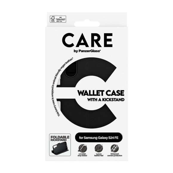 CARE by PanzerGlass Samsung Galaxy S24 FE Feature Wallet Case m. Ståfunktion - Sort
