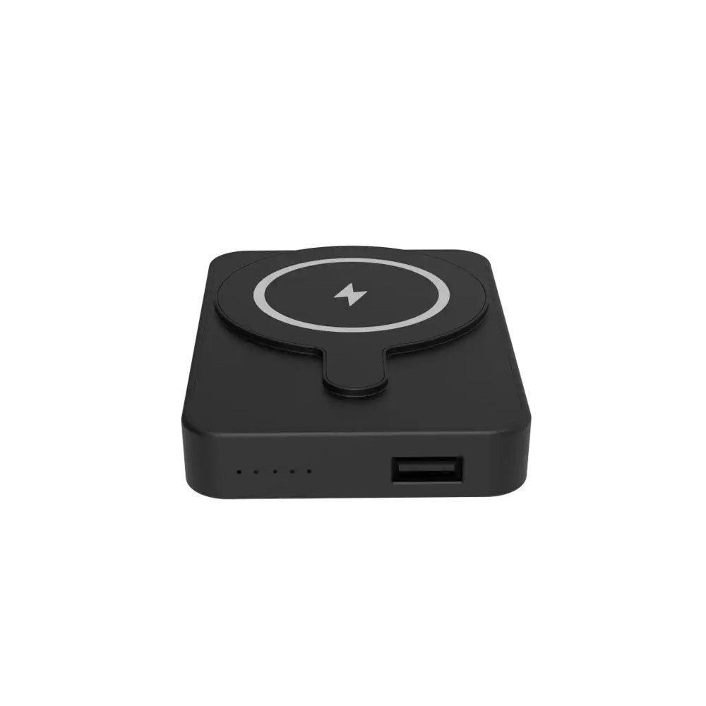 Denver PBW-5000B Magnetisk 5000 mAh PowerBank m. Kickstand - MagSafe Kompatibel - Sort