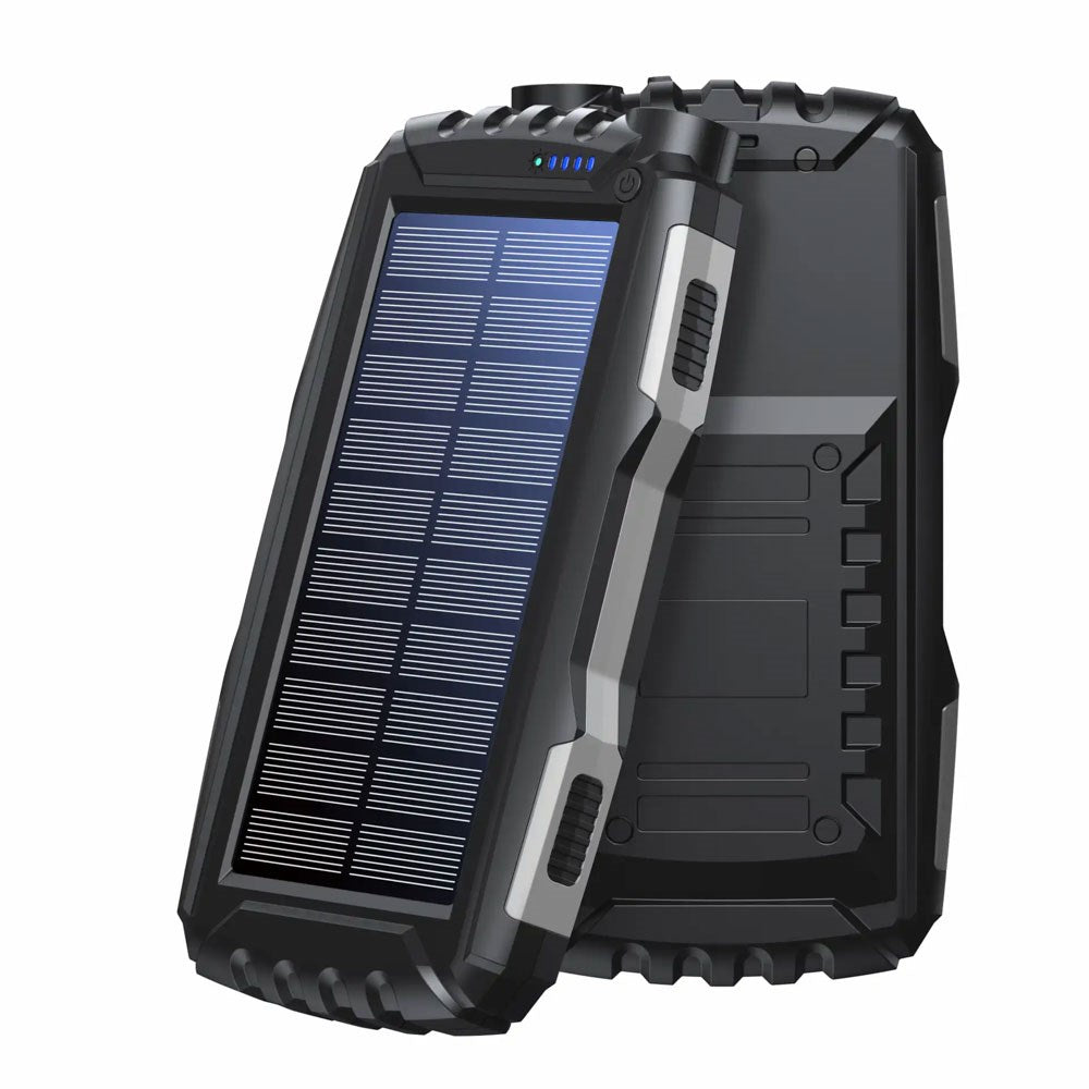 Denver PSO-20010 Solcelle 20.000 mAh PowerBank m. USB-A & USB-C - Sort