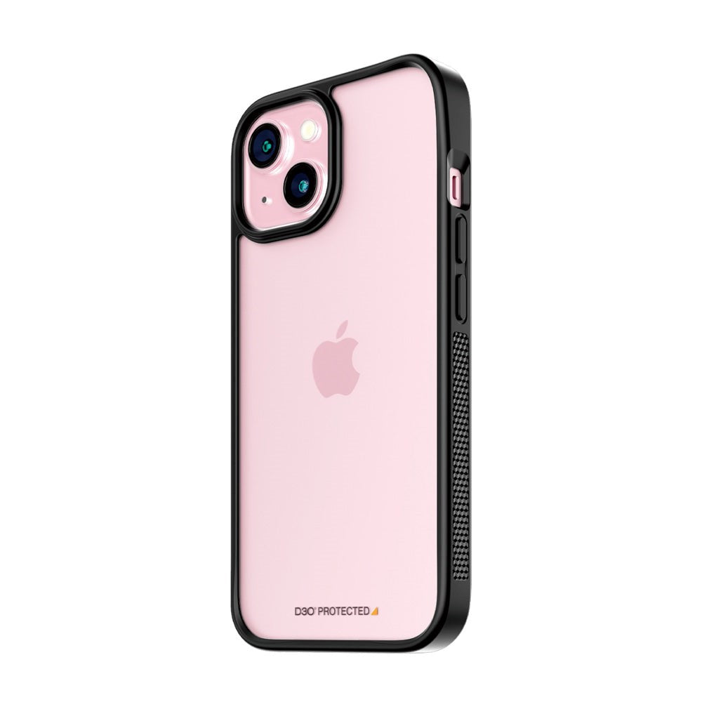 iPhone 15 Cover PanzerGlass D3O Bio ClearCase - Sort Kant
