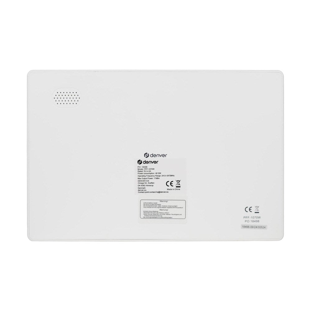 Denver Digital WiFi Fotoramme m. Genopladeligt Batteri - Frameo Fotosoftware - Hvid