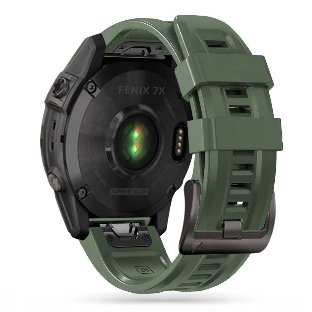 Universal Garmin 26mm QuickFit Tech-Protect Icon Band Silikone Rem - Mørkegrøn