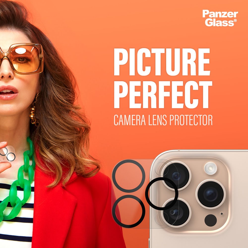 iPhone 16 Pro / 16 Pro Max PanzerGlass PicturePerfect - Kamerabeskyttelse - Gennemsigtig / Sort