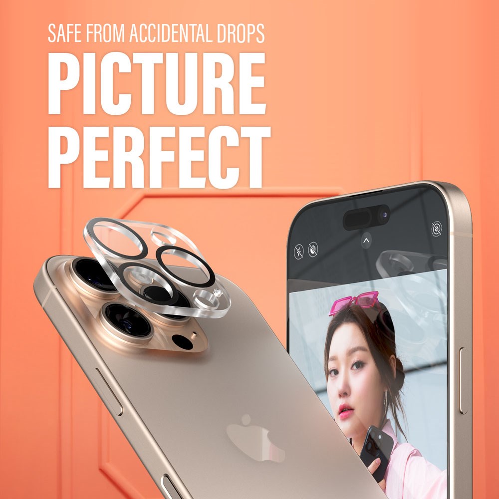 iPhone 16 Pro / 16 Pro Max PanzerGlass PicturePerfect - Kamerabeskyttelse - Gennemsigtig / Sort