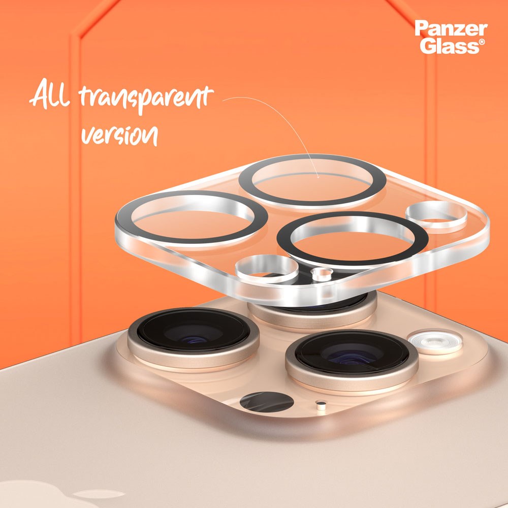 iPhone 16 Pro / 16 Pro Max PanzerGlass PicturePerfect - Kamerabeskyttelse - Gennemsigtig / Sort