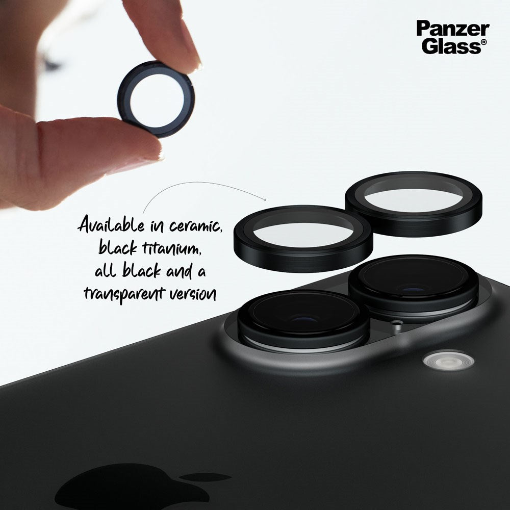 iPhone 16 / 16 Plus PanzerGlass Ceramic Hoops - Kamerabeskyttelse - Gennemsigtig