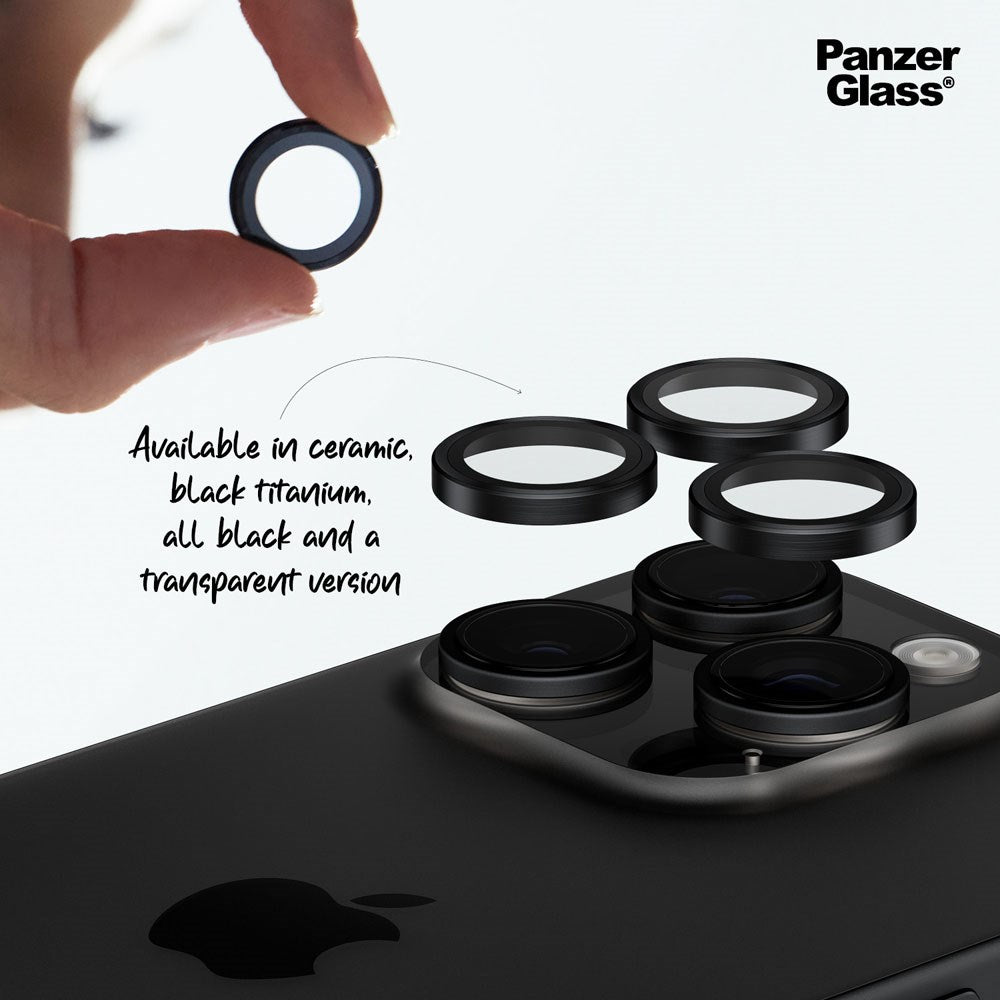 iPhone 16 Pro / 16 Pro Max PanzerGlass Ceramic Hoops - Kamerabeskyttelse - Gennemsigtig
