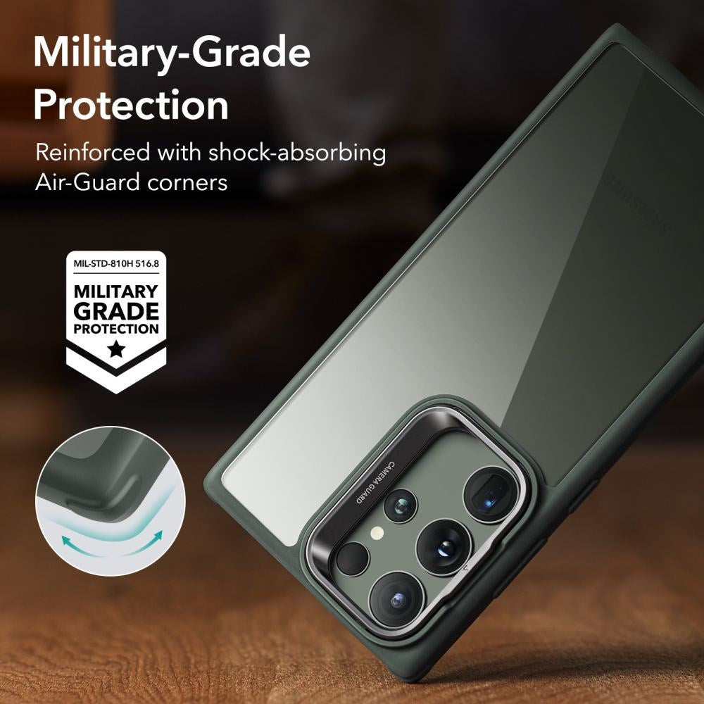 Samsung Galaxy S23 Ultra ESR Classic Cover m. Kickstand - Gennemsigtig / Grøn