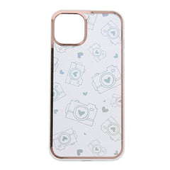 iPhone 14 Pro Max Hybrid Plastik Cover m. Holografisk Print - Kamera Motiv - Gennemsigtig