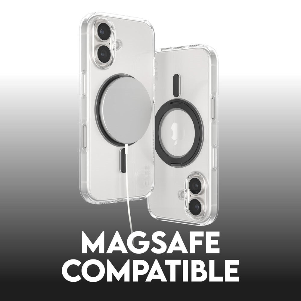 CARE by PanzerGlass iPhone 16 Feature Kickstand Case - MagSafe Kompatibel - Transparent / Black