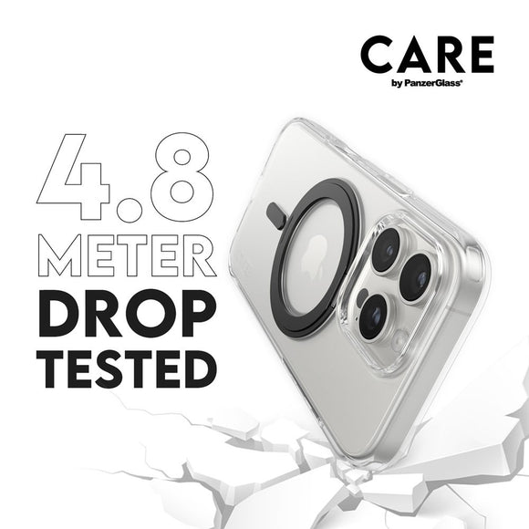 CARE by PanzerGlass iPhone 16 Pro Feature Kickstand Case - MagSafe Kompatibel - Transparent / Black