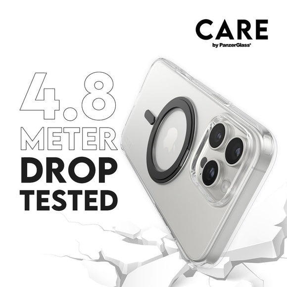 CARE by PanzerGlass iPhone 16 Pro Max Feature Kickstand Case - MagSafe Kompatibel - Transparent / Black