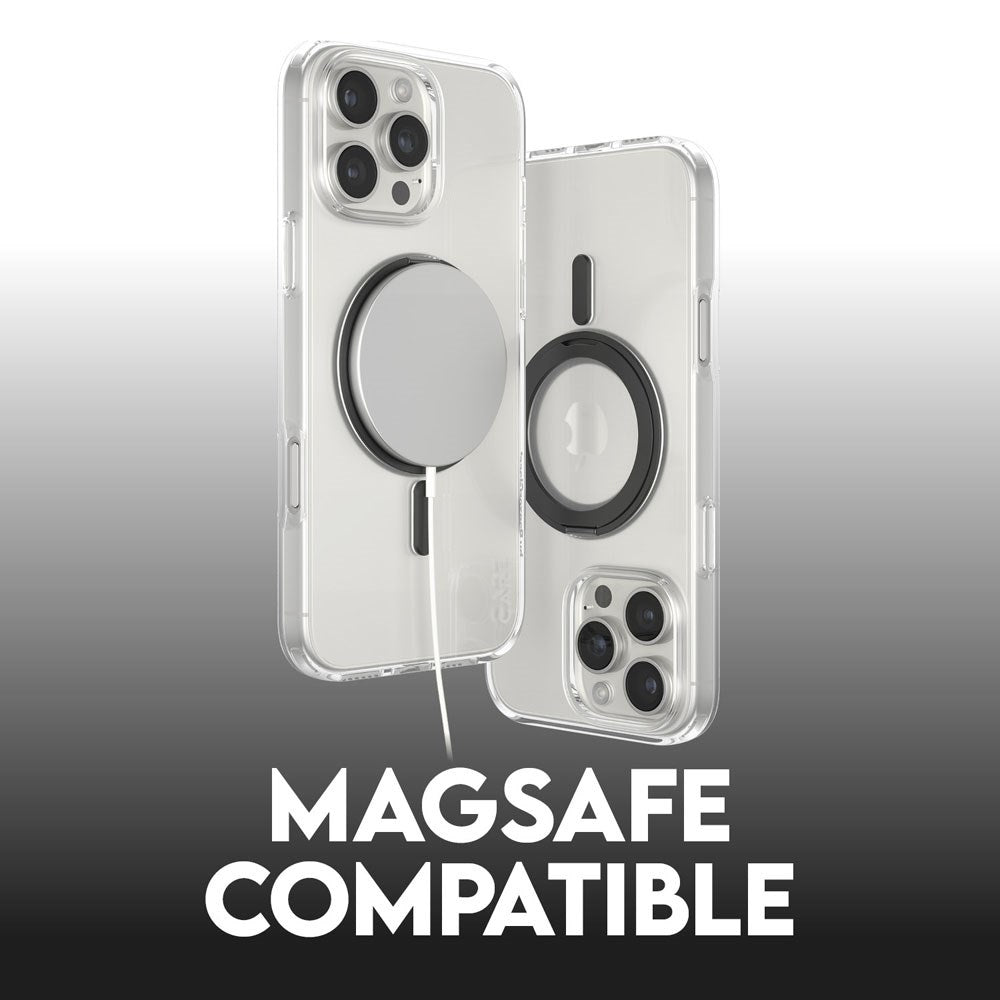 CARE by PanzerGlass iPhone 16 Pro Max Feature Kickstand Case - MagSafe Kompatibel - Transparent / Black