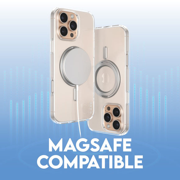 CARE by PanzerGlass iPhone 16 Pro Max Feature Kickstand Case - MagSafe Kompatibel - Transparent / Silver