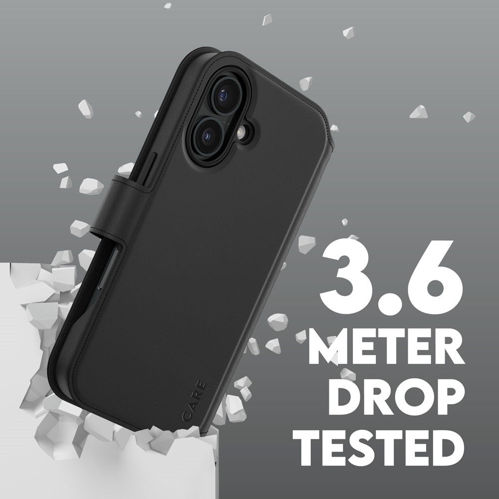 CARE by PanzerGlass iPhone 16 Feature Tango 2-in-1 Cover m. Pung - Sort