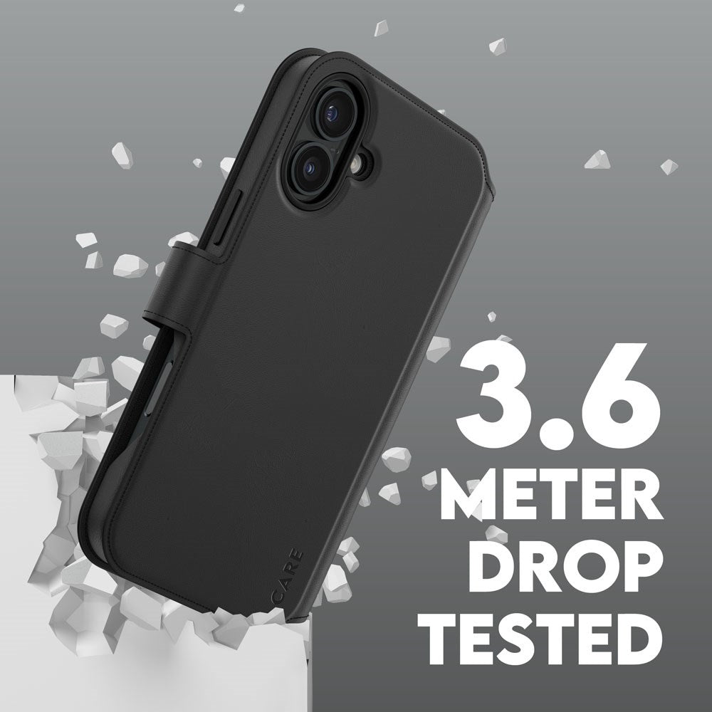 CARE by PanzerGlass iPhone 16 Plus Feature Tango 2-in-1 Cover m. Pung - Sort