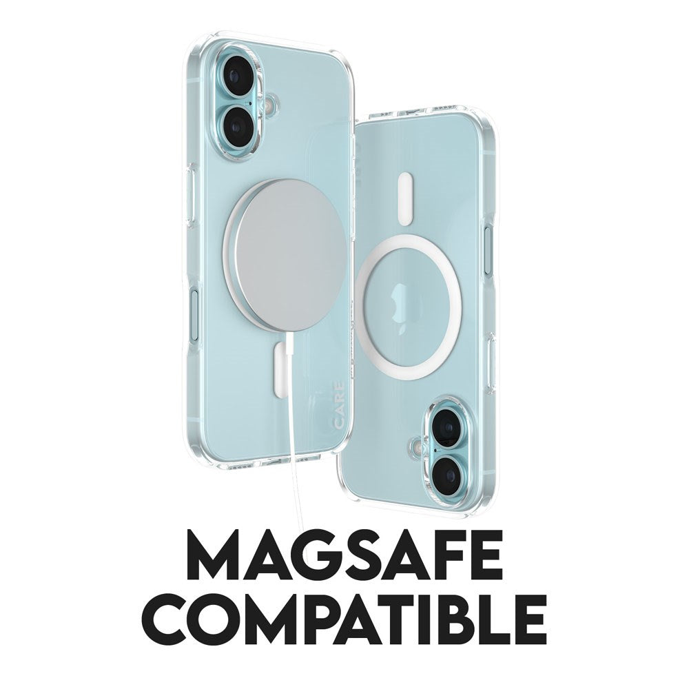 CARE by PanzerGlass iPhone 16 FLAGSHIP Urban Combat Case - MagSafe Kompatibel - Transparent / White