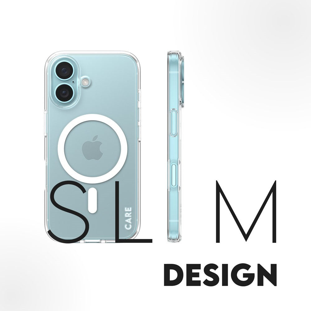 CARE by PanzerGlass iPhone 16 FLAGSHIP Urban Combat Case - MagSafe Kompatibel - Transparent / White