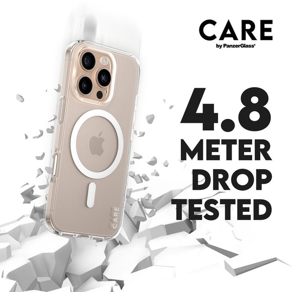 CARE by PanzerGlass iPhone 16 Pro FLAGSHIP Urban Combat Case - MagSafe Kompatibel - Transparent / White