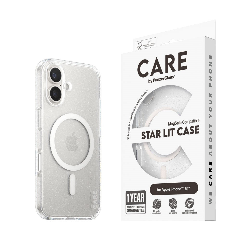 CARE by PanzerGlass iPhone 16 FLAGSHIP Urban Combat Case - MagSafe Kompatibel - Star Lit / White
