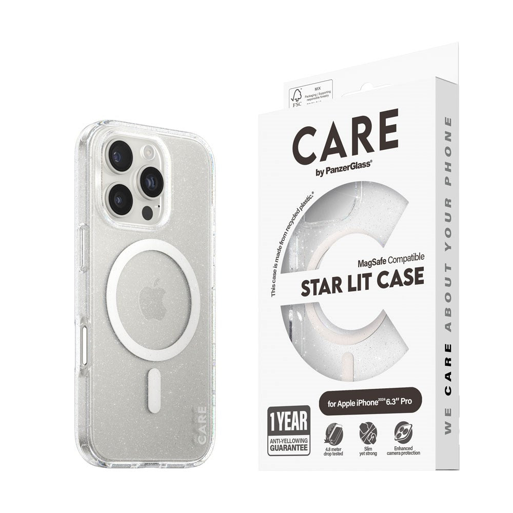 CARE by PanzerGlass iPhone 16 Pro FLAGSHIP Urban Combat Case - MagSafe Kompatibel - Star Lit / White