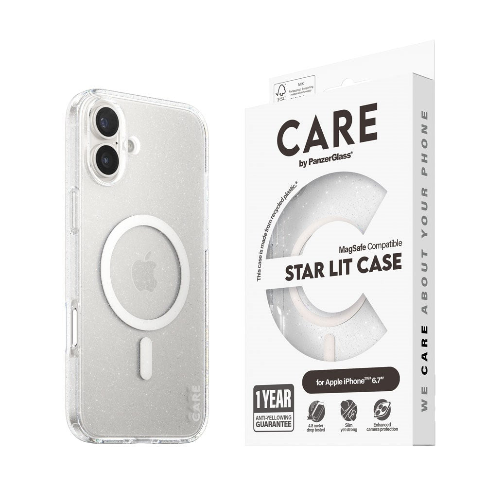 CARE by PanzerGlass iPhone 16 Plus FLAGSHIP Urban Combat Case - MagSafe Kompatibel - Star Lit / White