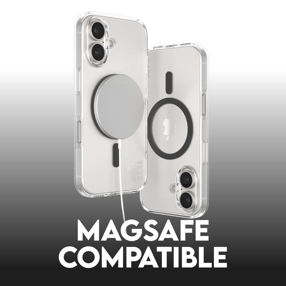 CARE by PanzerGlass iPhone 16 FLAGSHIP Urban Combat Case - MagSafe Kompatibel - Transparent / Black