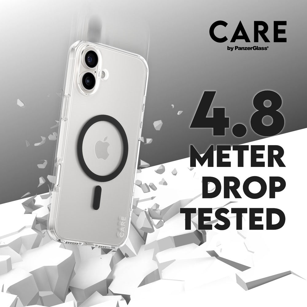 CARE by PanzerGlass iPhone 16 Plus FLAGSHIP Urban Combat Case - MagSafe Kompatibel - Transparent / Black