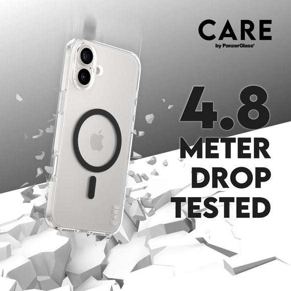 CARE by PanzerGlass iPhone 16 Plus FLAGSHIP Urban Combat Case - MagSafe Kompatibel - Transparent / Black