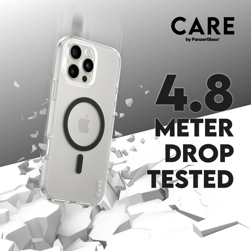 CARE by PanzerGlass iPhone 16 Pro Max FLAGSHIP Urban Combat Case - MagSafe Kompatibel - Transparent / Black