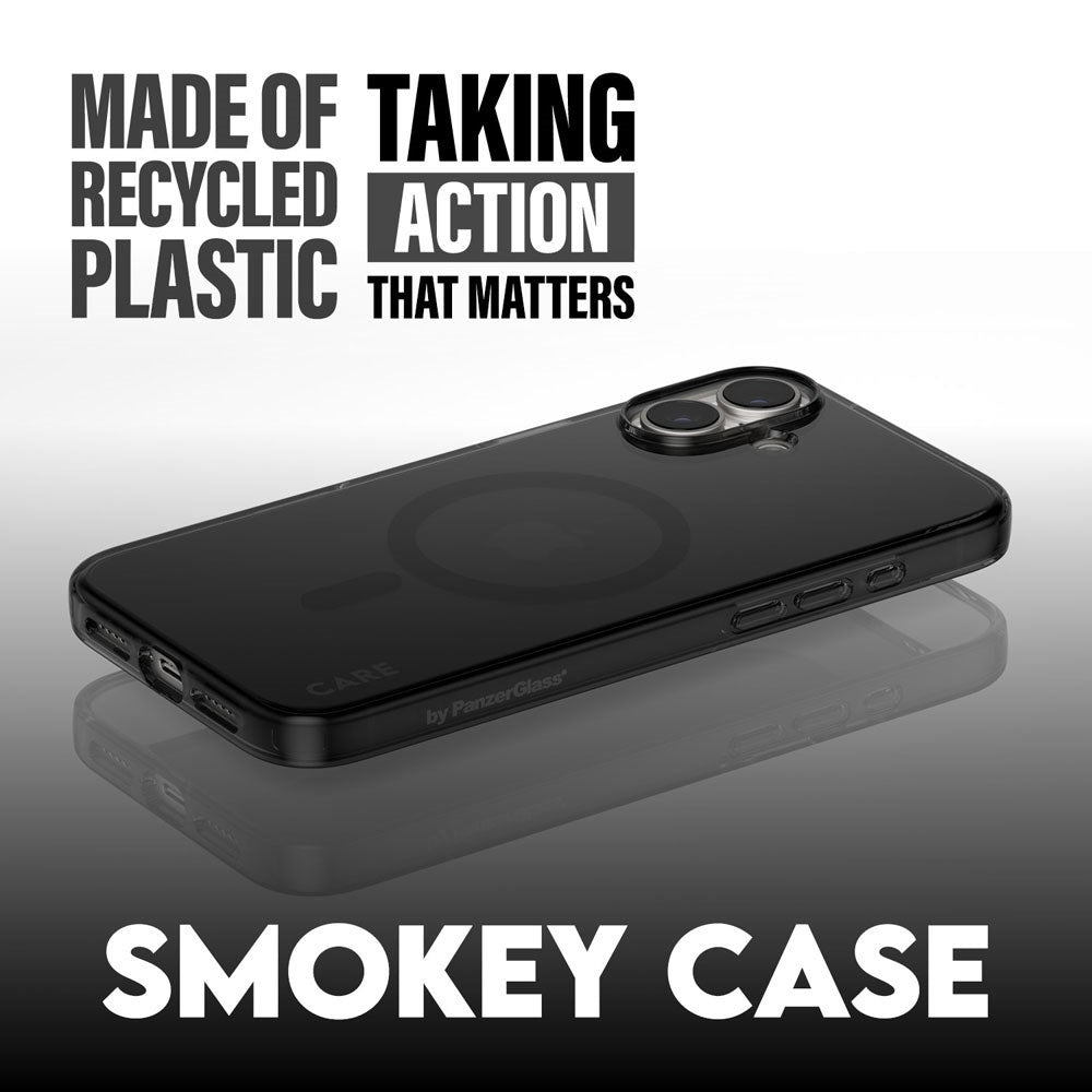 CARE by PanzerGlass iPhone 16 FLAGSHIP Urban Combat Case - MagSafe Kompatibel - Smokey / Black