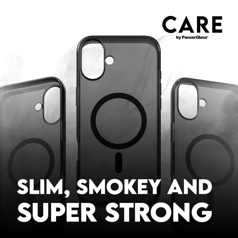 CARE by PanzerGlass iPhone 16 FLAGSHIP Urban Combat Case - MagSafe Kompatibel - Smokey / Black