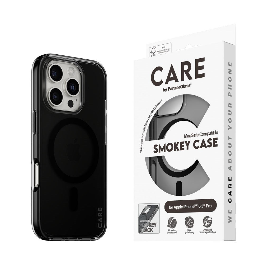CARE by PanzerGlass iPhone 16 Pro FLAGSHIP Urban Combat Case - MagSafe Kompatibel - Smokey / Black