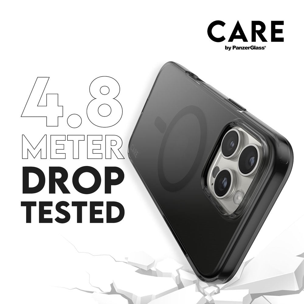 CARE by PanzerGlass iPhone 16 Pro FLAGSHIP Urban Combat Case - MagSafe Kompatibel - Smokey / Black