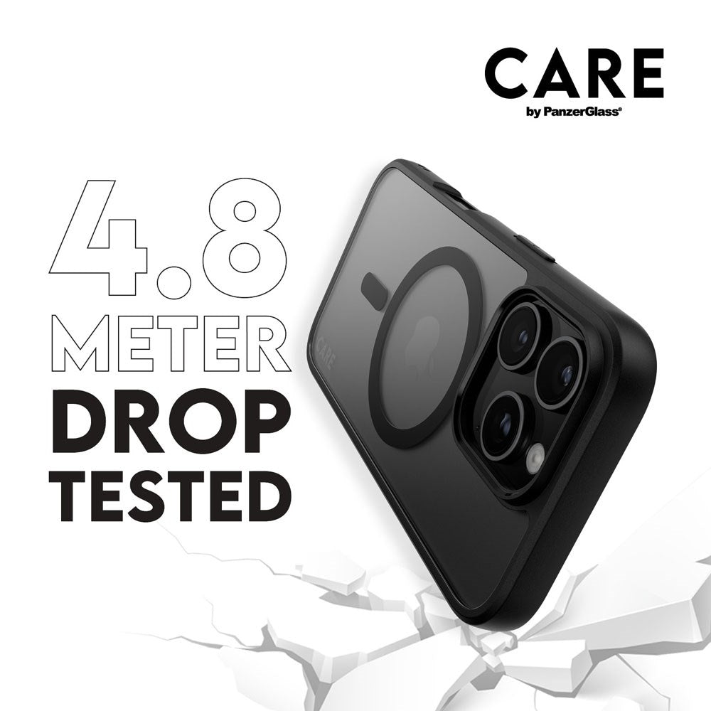 CARE by PanzerGlass iPhone 16 Pro FLAGSHIP Urban Combat Case - MagSafe Kompatibel - Transparent / Black Frame
