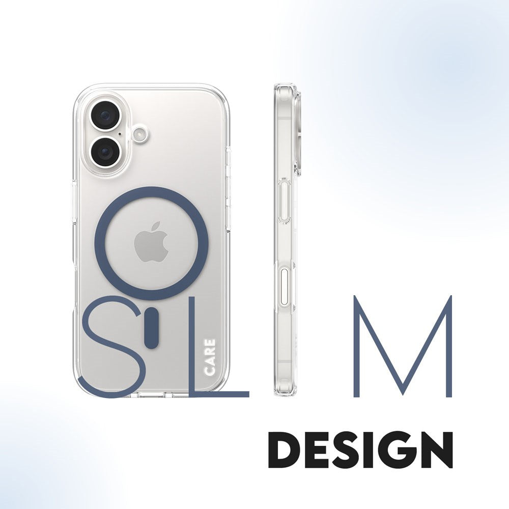 CARE by PanzerGlass iPhone 16 FLAGSHIP Urban Combat Case - MagSafe Kompatibel - Transparent / Coronet Blue
