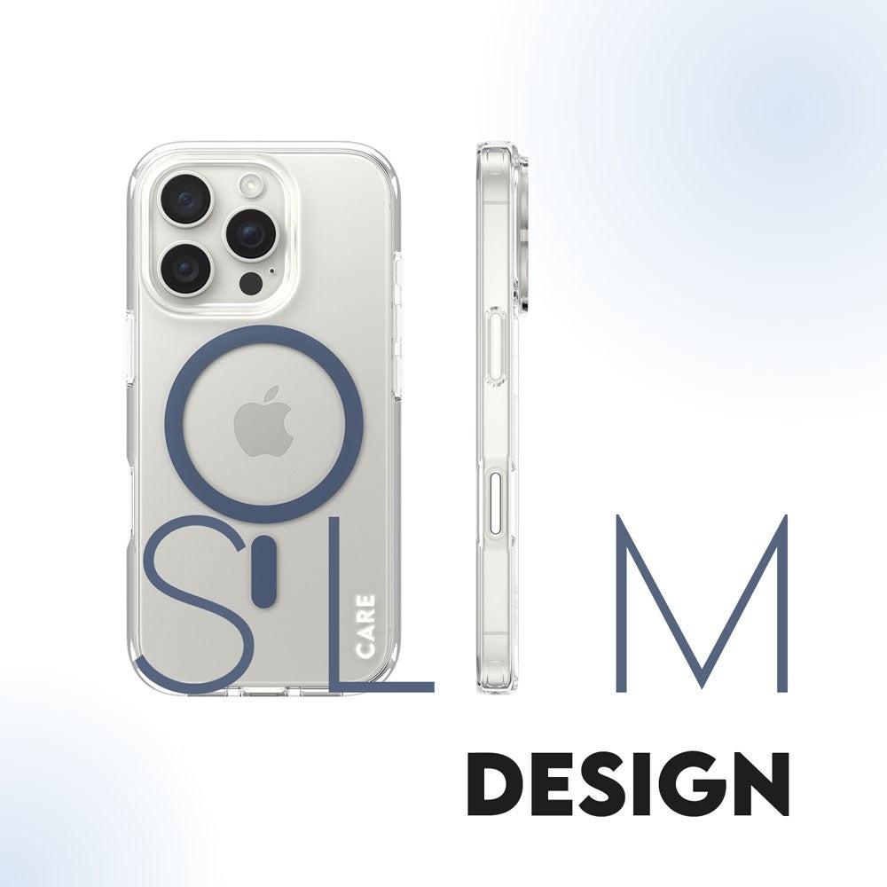 CARE by PanzerGlass iPhone 16 Pro FLAGSHIP Urban Combat Case - MagSafe Kompatibel - Transparent / Coronet Blue