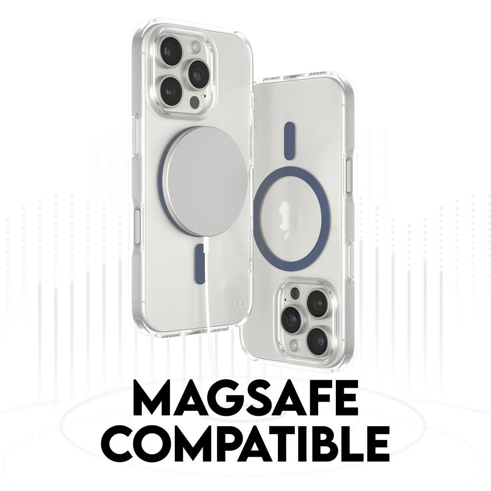 CARE by PanzerGlass iPhone 16 Pro FLAGSHIP Urban Combat Case - MagSafe Kompatibel - Transparent / Coronet Blue