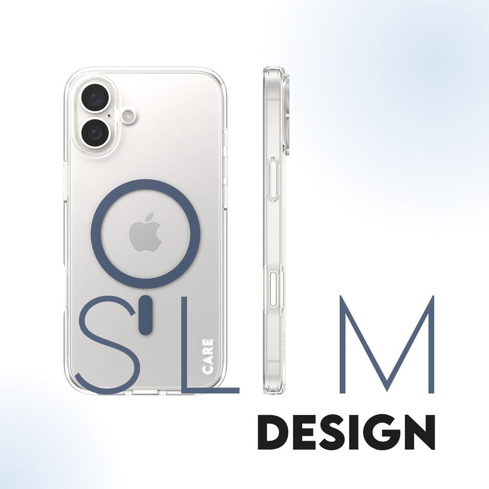 CARE by PanzerGlass iPhone 16 Plus FLAGSHIP Urban Combat Case - MagSafe Kompatibel - Transparent / Coronet Blue