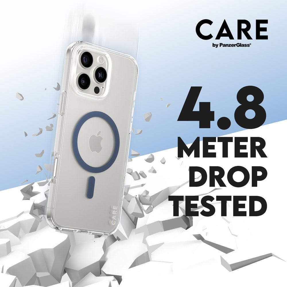 CARE by PanzerGlass iPhone 16 Pro Max FLAGSHIP Urban Combat Case - MagSafe Kompatibel - Transparent / Coronet Blue