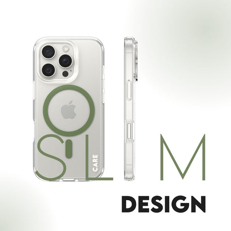 CARE by PanzerGlass iPhone 16 Pro FLAGSHIP Urban Combat Case - MagSafe Kompatibel - Transparent / Piquant Green