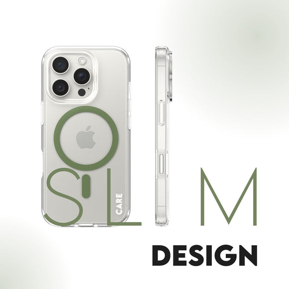 CARE by PanzerGlass iPhone 16 Pro FLAGSHIP Urban Combat Case - MagSafe Kompatibel - Transparent / Piquant Green