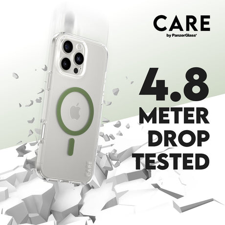 CARE by PanzerGlass iPhone 16 Pro Max FLAGSHIP Urban Combat Case - MagSafe Kompatibel - Transparent / Piquant Green
