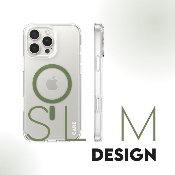 CARE by PanzerGlass iPhone 16 Pro Max FLAGSHIP Urban Combat Case - MagSafe Kompatibel - Transparent / Piquant Green