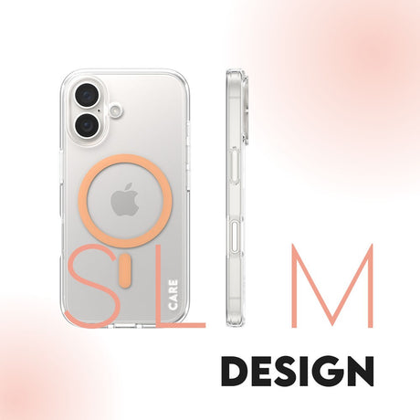 CARE by PanzerGlass iPhone 16 FLAGSHIP Urban Combat Case - MagSafe Kompatibel - Transparent / Peach Fuzz