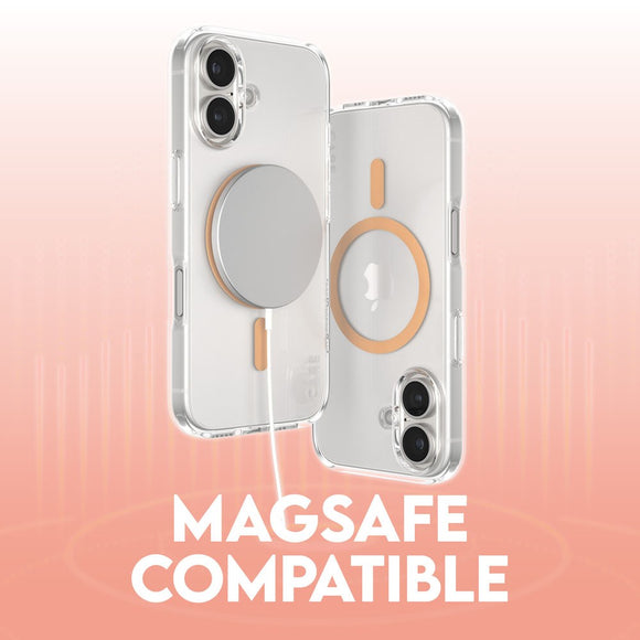 CARE by PanzerGlass iPhone 16 FLAGSHIP Urban Combat Case - MagSafe Kompatibel - Transparent / Peach Fuzz
