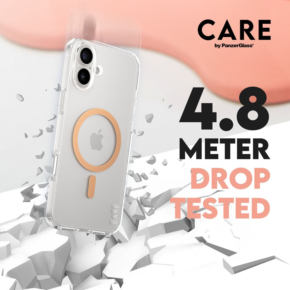 CARE by PanzerGlass iPhone 16 Plus FLAGSHIP Urban Combat Case - MagSafe Kompatibel - Transparent / Peach Fuzz