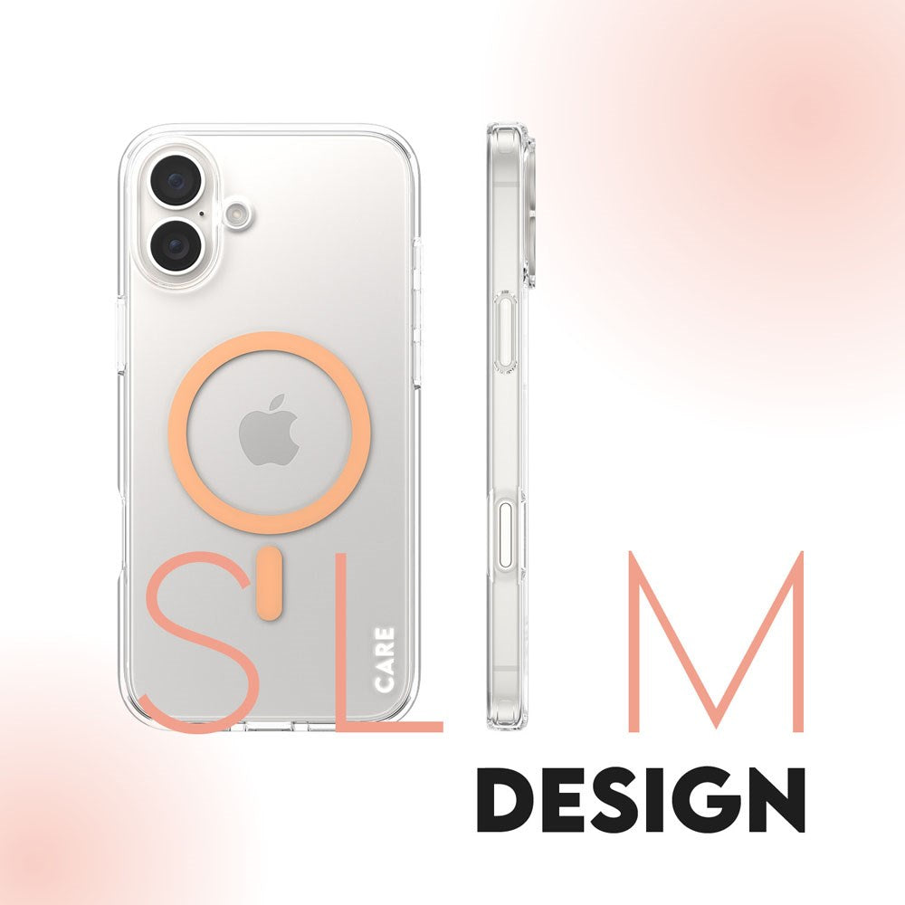 CARE by PanzerGlass iPhone 16 Plus FLAGSHIP Urban Combat Case - MagSafe Kompatibel - Transparent / Peach Fuzz